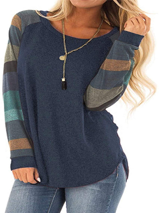 Playera Colorblock Geométrica con Cuello Redondo