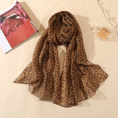 Pañuelo Estampado Leopardo en Chiffon para Mujer - Image 5