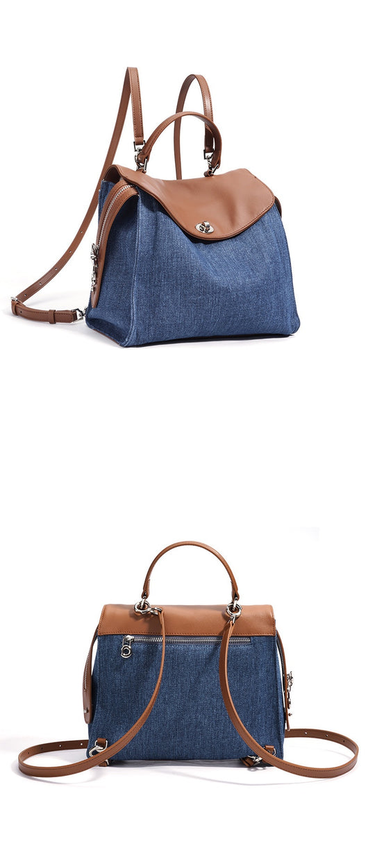 Mochila Cómoda Estilo Coreano Jean Lazy Backpack - Image 7