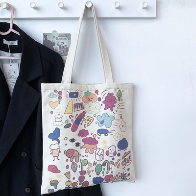 Bolsa de Lona Grande con Estampados Adorables - Capacidad Máxima - Image 12