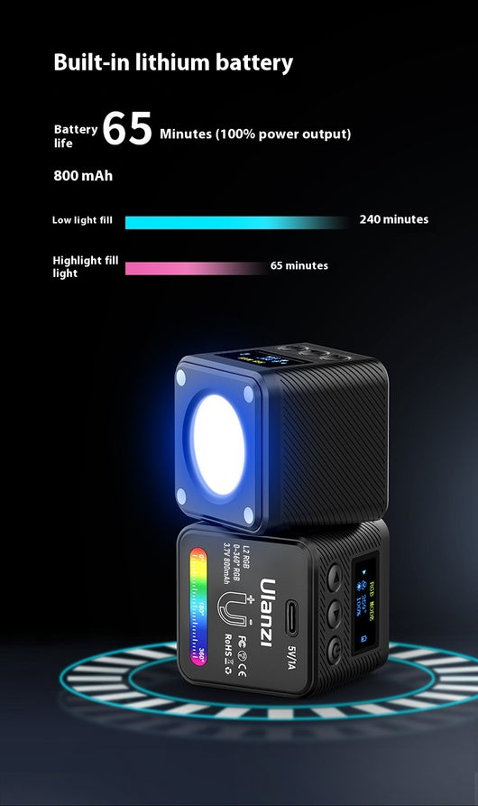 Luz de Relleno Magnética Mini LED Full Color con Batería de Litio - Image 21