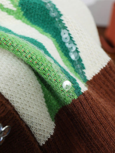 Cardigan de Lana Tejido con Botones de Cristal y Bordado Floral Tulipán - Image 11