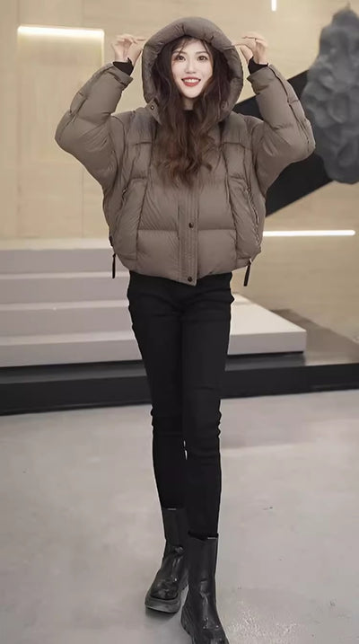 Chaqueta Corta de Algodón con Capucha - Corte Holgado y Cómodo - Image 13