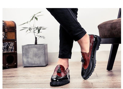 Zapatos Casuales Hombre Estilo Coreano con Borlas y Suela Gruesa - Image 12