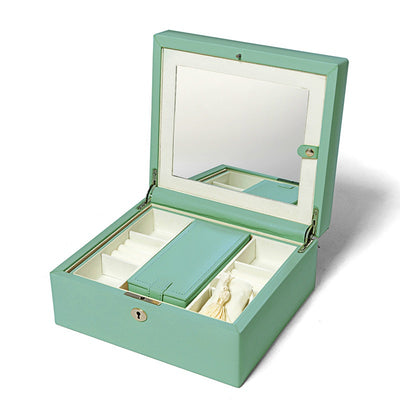 Caja de Almacenamiento para Joyas con Cerradura - Diseño de Madera y Cuero - Image 4
