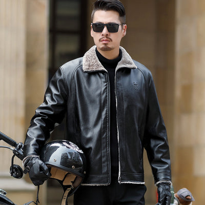 Abrigo Grueso de Piel para Hombre - Estilo Europeo y Americano - Image 4