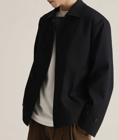 Abrigo Ejecutivo de Cuello Vuelto con Mezcla de Tela Twill para Hombre - Image 21