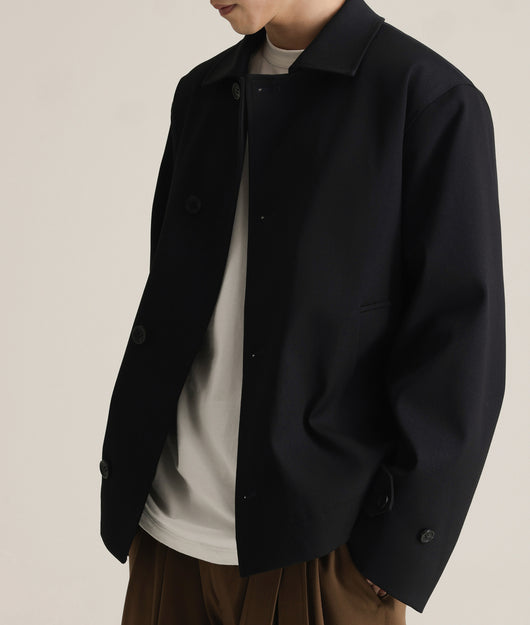 Abrigo Ejecutivo de Cuello Vuelto con Mezcla de Tela Twill para Hombre - Image 21