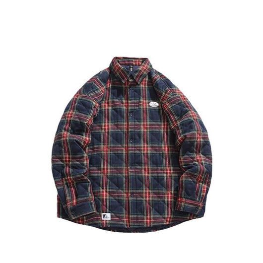 Chaqueta de Algodón Grueso a Cuadros para Hombre - Corte Relajado y Cálido - Image 6