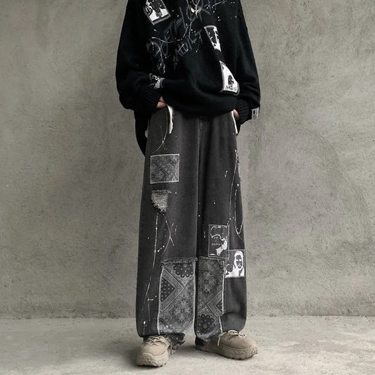 Pantalones Vaqueros Vintage Lavados Efecto Desgastado Unisex