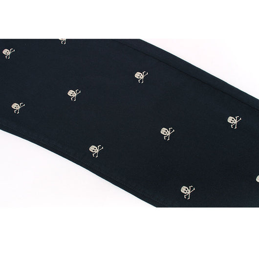 Pantalones Rectos Holgados Tibetanos con Estampado Calavera Azul - Image 10
