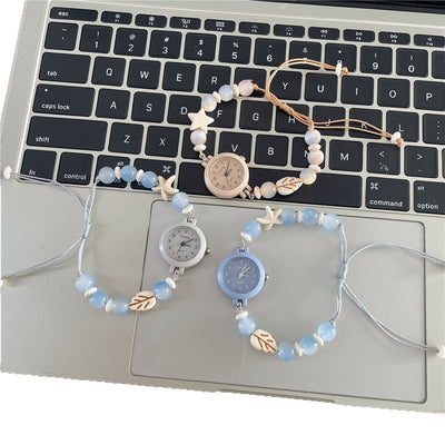 Reloj de Pulsera Beaded con Diseño Trendy de Alta Moda