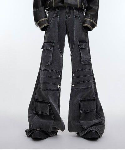 Pantalones Vintage Holgados de Pierna Ancha con Bolsillos Grandes para Hombre - Image 10