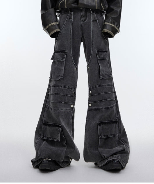 Pantalones Vintage Holgados de Pierna Ancha con Bolsillos Grandes para Hombre - Image 10