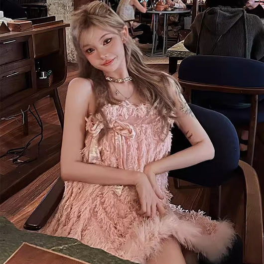 Vestido Infantil Princesa con Moño y Plumas - Falda Tul Esponjosa - Image 2