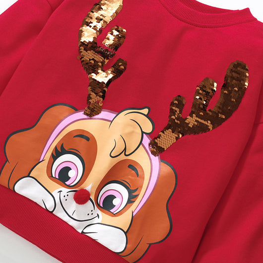 Suéter Estampado de Algodón con Mangas Largas para Niñas - Image 2