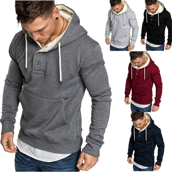 Sudadera Polar con Capucha y Detalles de Botones