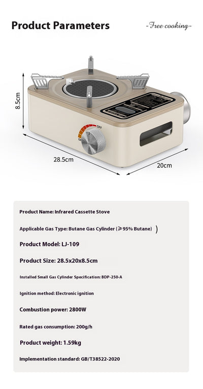 Estufa Portátil de Gas Infrarrojo sin Llama Abierta - Resistente al Viento - Image 6