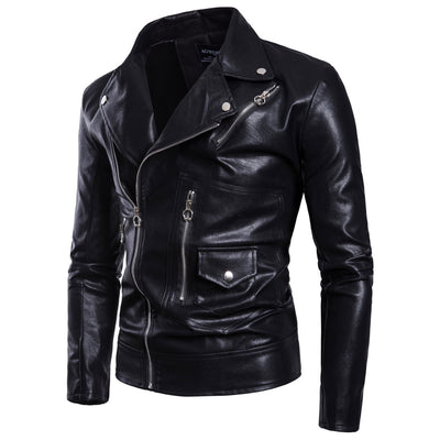 Chaqueta de Cuero para Motociclista con Múltiples Cierres - Image 2