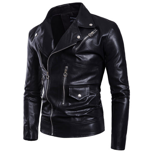 Chaqueta de Cuero para Motociclista con Múltiples Cierres - Image 2