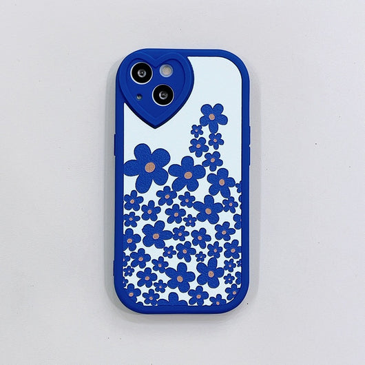 Funda de Silicona para Teléfono con Flores Azules - Diseño Amor - Image 8