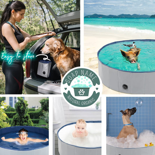 Piscina Plegable para Mascotas con Placa Antideslizante Reforzada