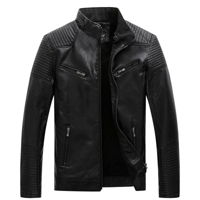 Chaqueta de Cuero PU con Forro de Terciopelo para Hombre Talla Grande - Image 10