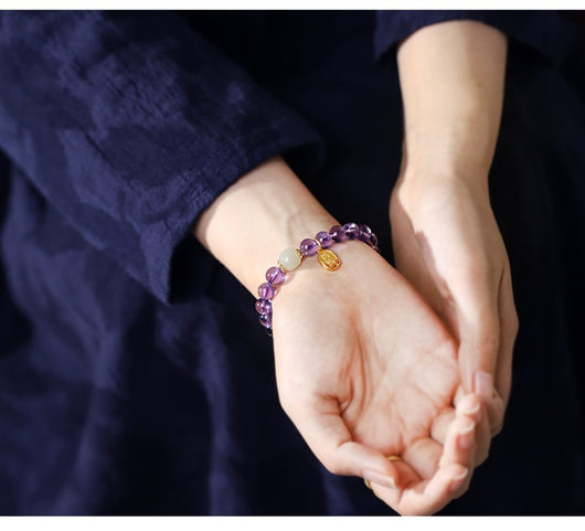 Pulsera de Amatista con Cuentas Naturales para Mujer - Image 9