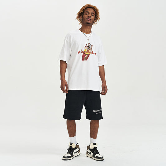Camiseta de Algodón Manga Corta con Estilo Personalidad para Hombre