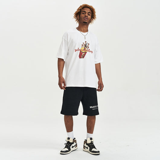 Camiseta de Algodón Manga Corta con Estilo Personalidad para Hombre