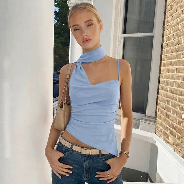 Blusa Camisola Asimétrica de Tirante Único - Diseño Fluido y Elegante
