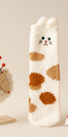 Calcetines Tubulares Suave con Diseño Tridimensional Animado para el Hogar - Image 27