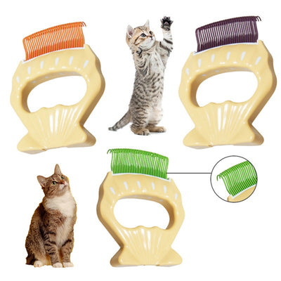 Peine Deslanador para Perros y Gatos - Cepillo Masajeador de Forma Concha para Eliminar Pelo Suelto