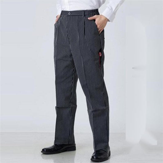 Pantalones Chef a Rayas con Cintura Elástica para Cocina y Comedor - Image 23
