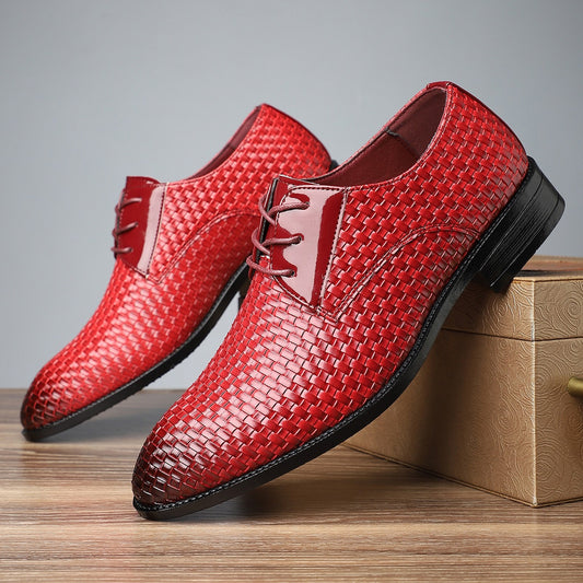 Zapatos Formales de Cuero para Hombre con Punta Afilada y Cordones