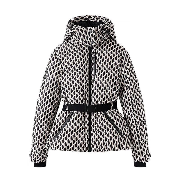 Chaqueta Acolchada Reductora con Cinturón para Mujer