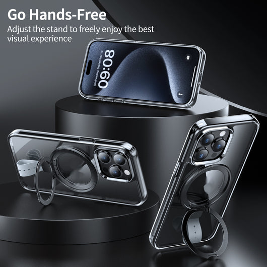 Funda Magnética Transparente con Anillo Giratorio y Soporte Ajustable - Image 26