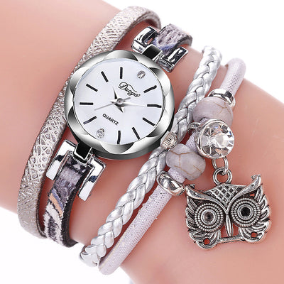 Pulsera Reloj con Dije de Búho Tejido a Mano - Image 8