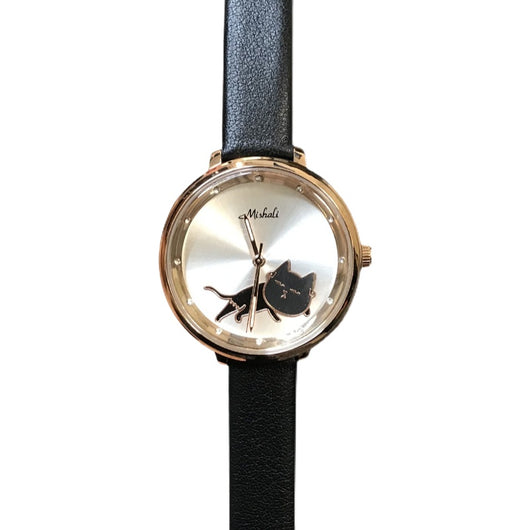 Reloj Cinturón Piel con Gato Movible - Diseño Creativo para Mujer - Image 5