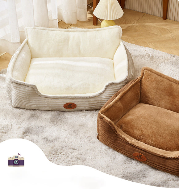 Cama Convertible para Perros y Gatos - Nido Térmico 4 Estaciones con Cojín Desmontable