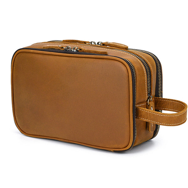 Bolsa de Viaje para Cosméticos de Cuero con Gran Capacidad