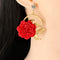 Aretes Colgantes de Tela Floral