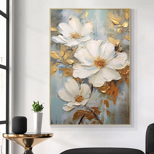 Cuadro Abstracto Flor de Loto en Lienzo 3D - Pintura al Óleo Hecha a Mano para Decoración del Hogar - Image 2