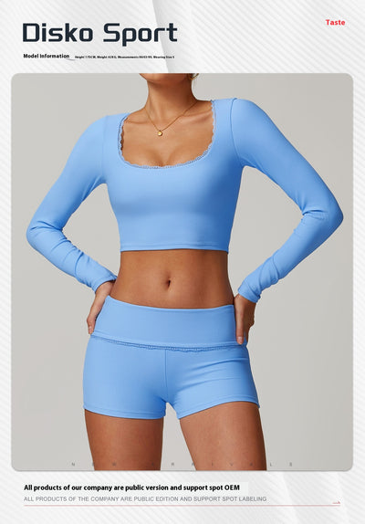 Playera Deportiva Ajustada de Manga Larga - Ropa Yoga Transpirable y Secado Rápido - Image 24