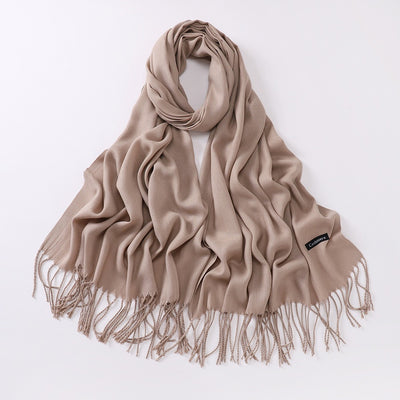 Bufanda Larga de Cashmira Suave - Color Liso para Otoño e Invierno - Image 7