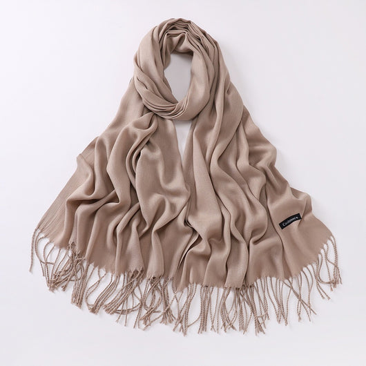 Bufanda Larga de Cashmira Suave - Color Liso para Otoño e Invierno - Image 7