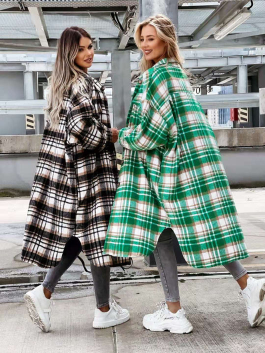 Camisa Cuadriculada Oversized de Largo Extendido - Image 6