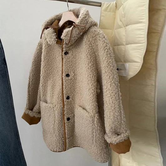 Abrigo Grueso con Capucha Diseño Moderno Largo para Otoño e Invierno - Image 9