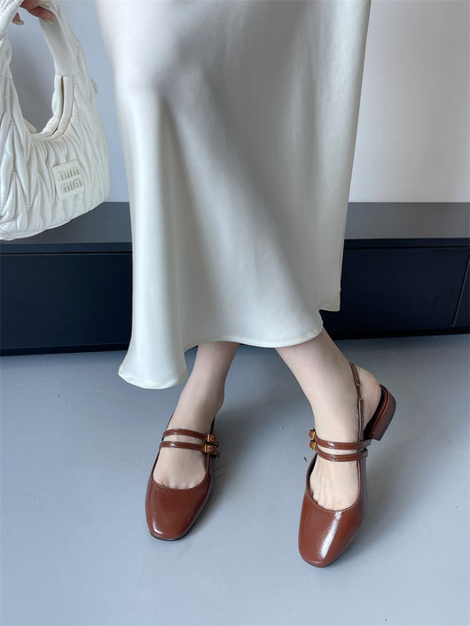 Sandalias Tipo Mocasín con Hebilla y Punta Cuadrada para Mujer - Image 9