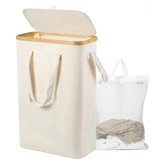Canasta Plegable para Ropa Sucia con Tapa y Protección Antipolvo - Image 8